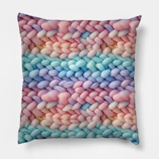 Pastel Knit Waves Pillow
