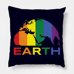 Planet Earth Rainbow Colours Pillow