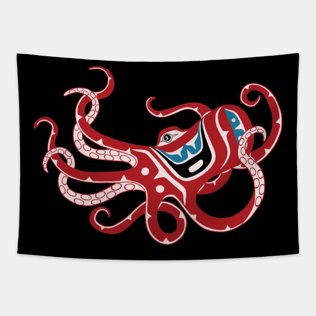 PNW Tlingit style Octopus Tapestry by Featherlady Studio