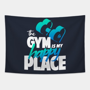 The Gym is My Happy Place (Blue/Green Color) Tapestry