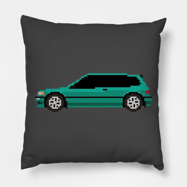 Honda Civic EF Pixelart Pillow by retsbor10@comcast.net