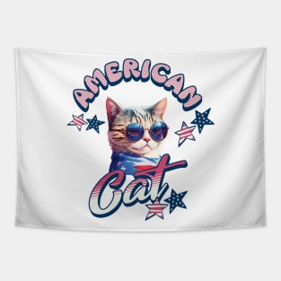 Funny American Cool Cat Tapestry