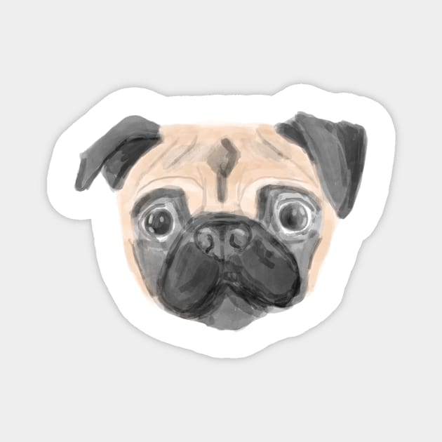 Pug Magnet by AliScarletAdams