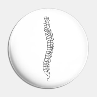 black and white minimalist human spine Pin