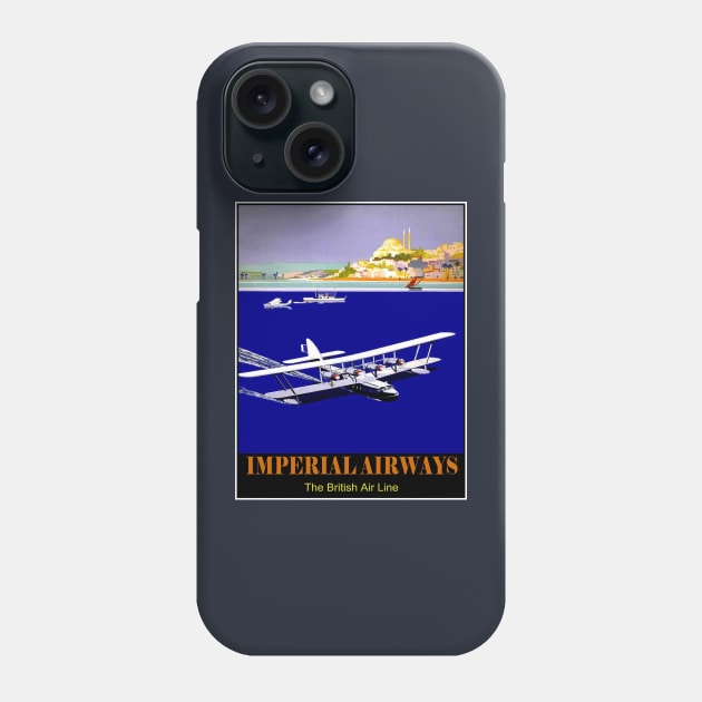 Imperial Airways : Vintage Seaplane Travel Print Phone Case by posterbobs