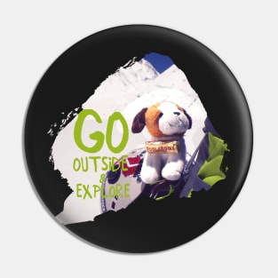 Go Outside & Explore - puppy Pin