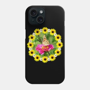 butterfly sunflower daisy flowerpattern blossom Phone Case