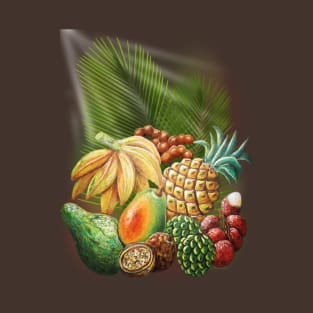 Exotic Fruits Still Life Color Pencils Art T-Shirt