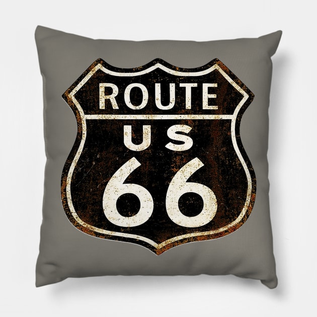 Route 66 Pillow by ChuckDuncanArt