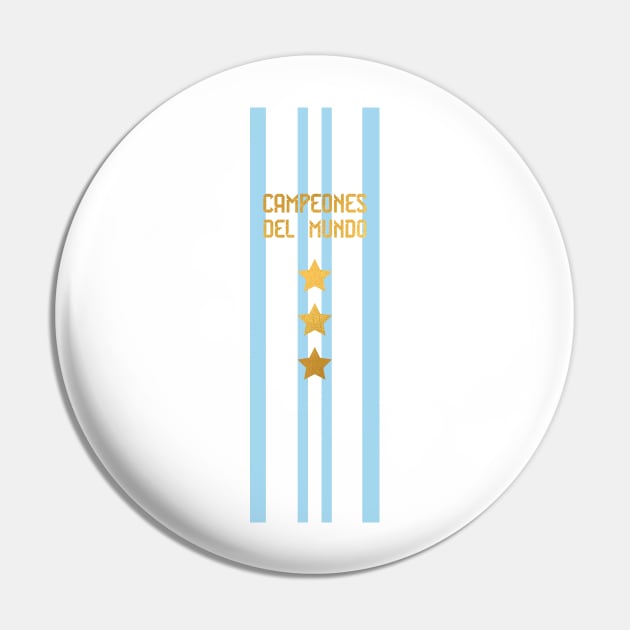 Argentina Jersey 3 Stars World Champions Pin by Alimator