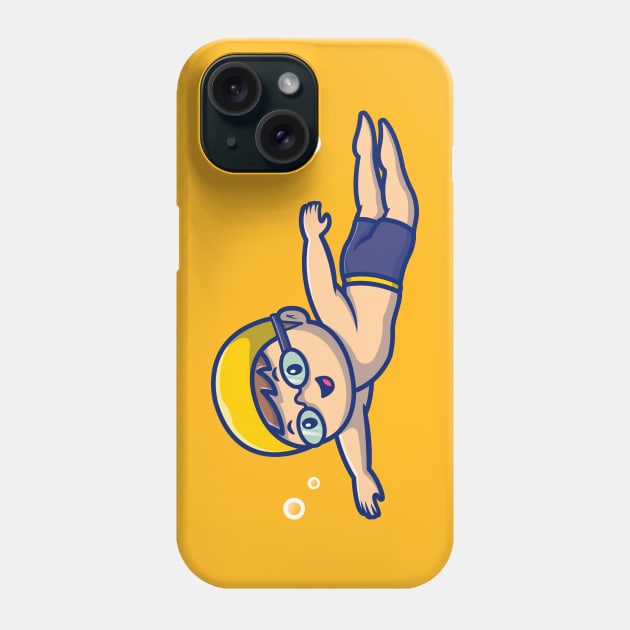 Cute People Swimming Phone Case by Catalyst Labs