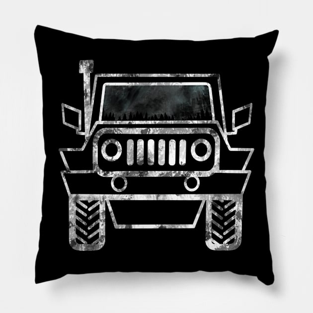 Classic Jeep wrangler renegade rubicon 4x4 CJ-5 CJ-7 off-road capable vehicle travel off the beaten path Pillow by BrederWorks