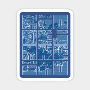 Rio de Janeiro, Brazil City Map Typography - Blueprint Magnet