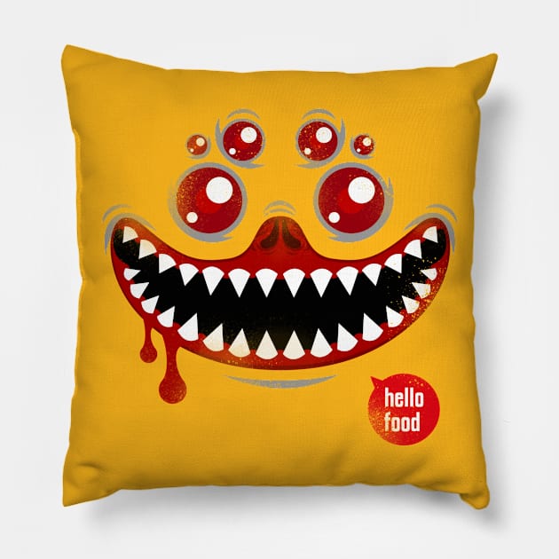 Hello food 2 Pillow by FunkyHusky