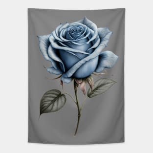 Blue Rose Drawing, Flower Drawing, Gift For Her Tapestry