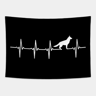 German Shepherd Heartbeat Gift For German Shepherd Lovers Tapestry