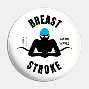 Boys Breaststroke Pool Dude Swimming Gift Pin