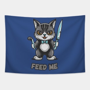 Evil Cat, Hungry Cat, Feed Me Tapestry