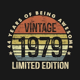 Vintage 1979 Limited Edition 44 Years Of Being Awesome T-Shirt