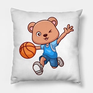 Basketball Bear Cute Cartoon Pillow