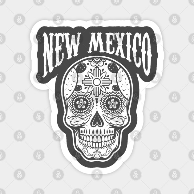 New Mexico themed Sugar Skull Magnet by Carlosj1313