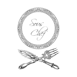 'Sous Chef' Luxury Restaurant Design - Retro Illustration Design T-Shirt