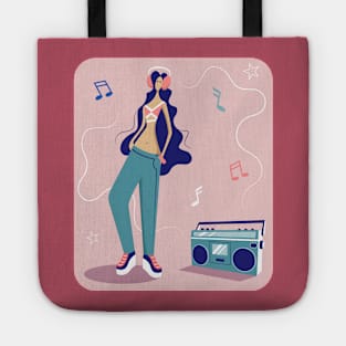 Girl and Boombox Tote