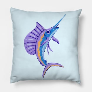 Vibrant Ocean Sailfish Sword Fish in Acrylic (no background) Pillow