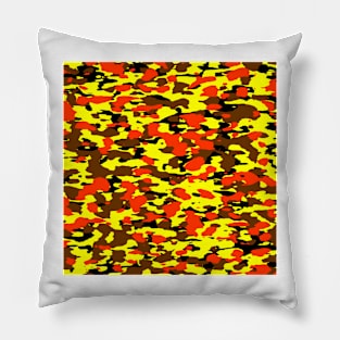 Yellow Orange Camouflage Pillow