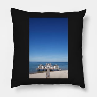 Pier, Sellin, Ruegen, Ruegen Island, Mecklenburg-Western Pomerania, Germany Pillow