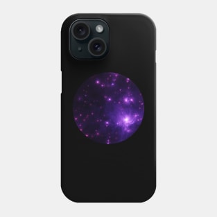 Purple galaxy nebula with stars Phone Case