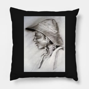 The Sun Hat - Drawing by Avril Thomas - Adelaide Artist Pillow