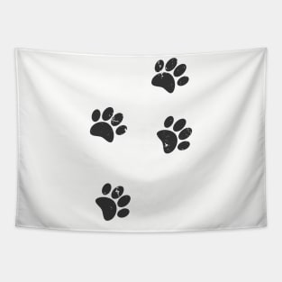 Distressed Dog Paw Tracks Tapestry