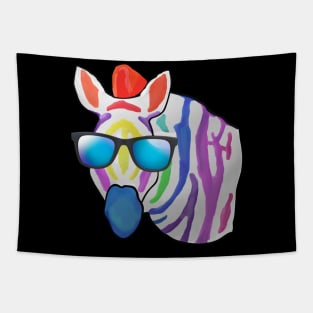 Rainbow Zebra Tapestry