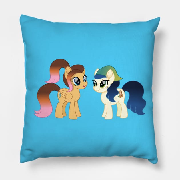 Cindy and Daisy Sommer Pillow by CloudyGlow