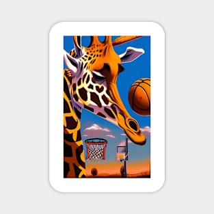 Giraffe And Basketball Magnet