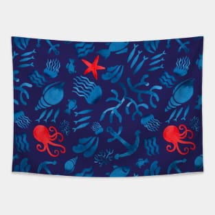 Sea pattern blue Tapestry