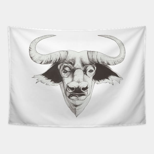 Bull's head Tapestry by Taisiia