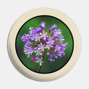 Flowering Agapanthus on Lush Green Background Pin