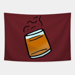 Simple Whiskey Glass Doodle Tapestry