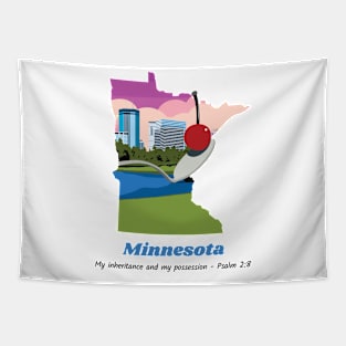 USA State of Minnesota Psalm 2:8 - My Inheritance and possession Tapestry