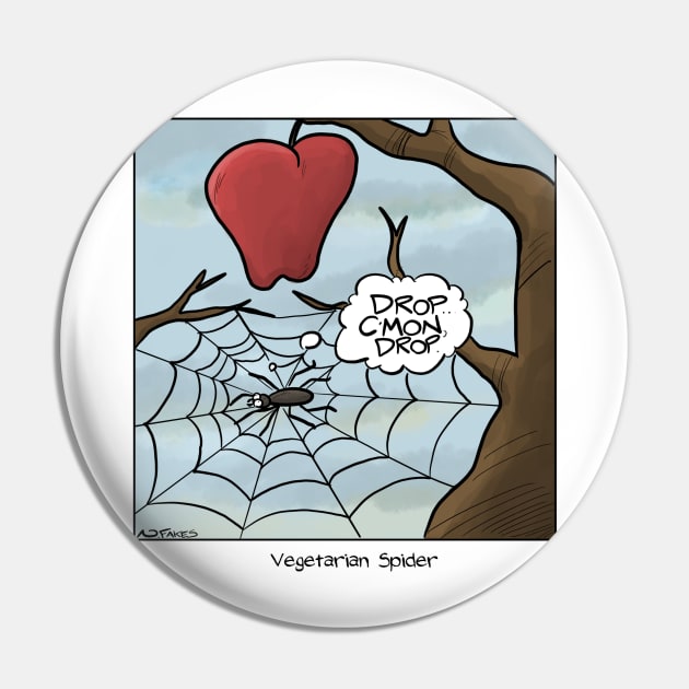 Vegetarian Spider Pin by cartoonistnate