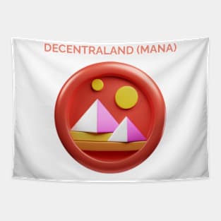 DECENTRALAND (MANA) 3d front view rendering cryptocurrency Tapestry