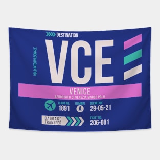 Venice (VCE) Airport Code Baggage Tag Tapestry