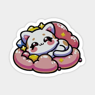 Cute Cat Taking a Nap Catnap Kawaii Kitty Sleeping Magnet