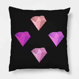 Pink Gems Pixel Art Pillow