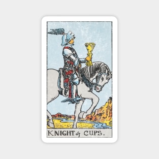 Knight of cups tarot card (distressed) Magnet