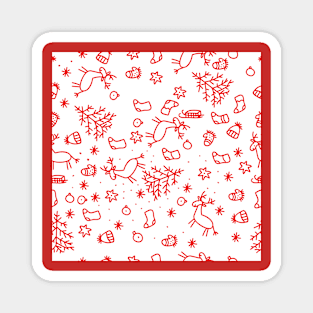 new year pattern in children's style minimalism Magnet