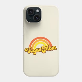 Vegan Mom Retro Rainbow Orange Phone Case