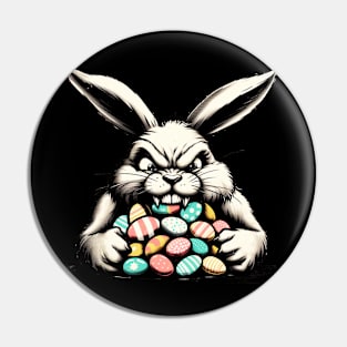 Rabid Bunny Hoarding easter eggs Pin